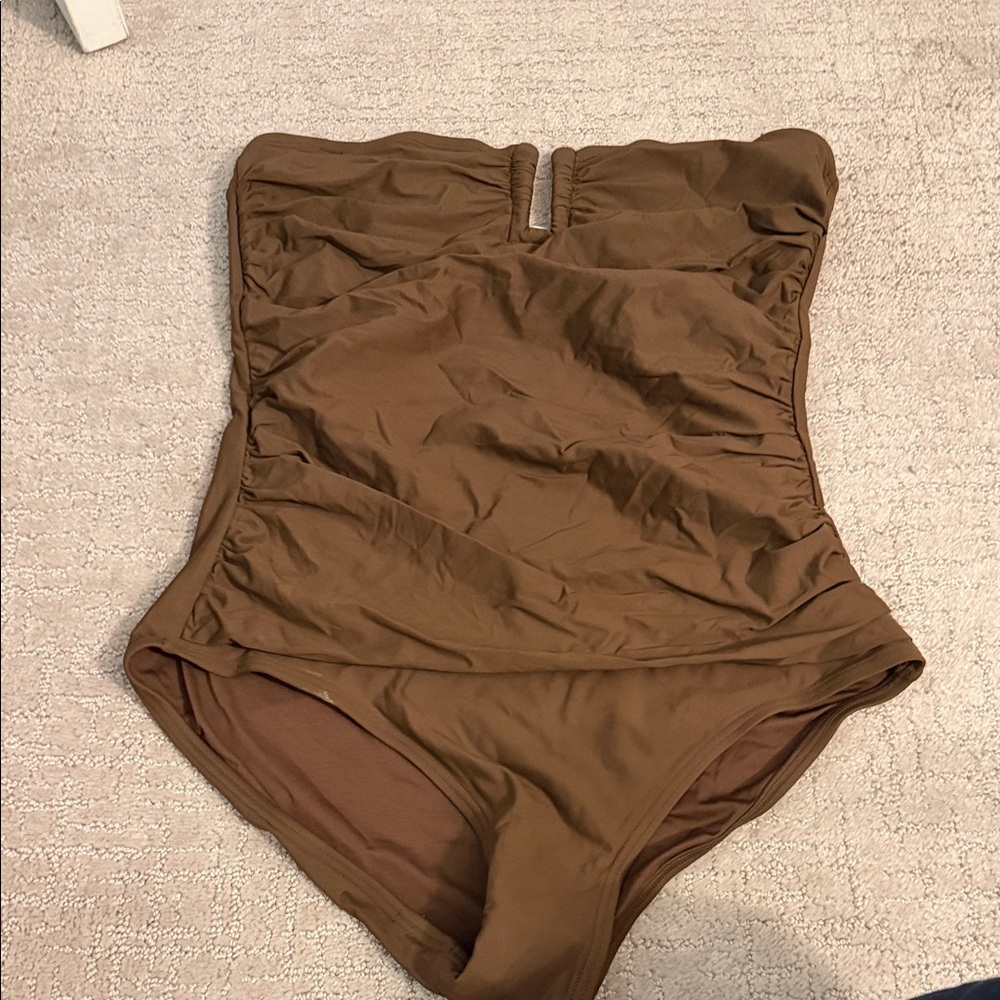 Brown Strapless Swimsuit DKNY